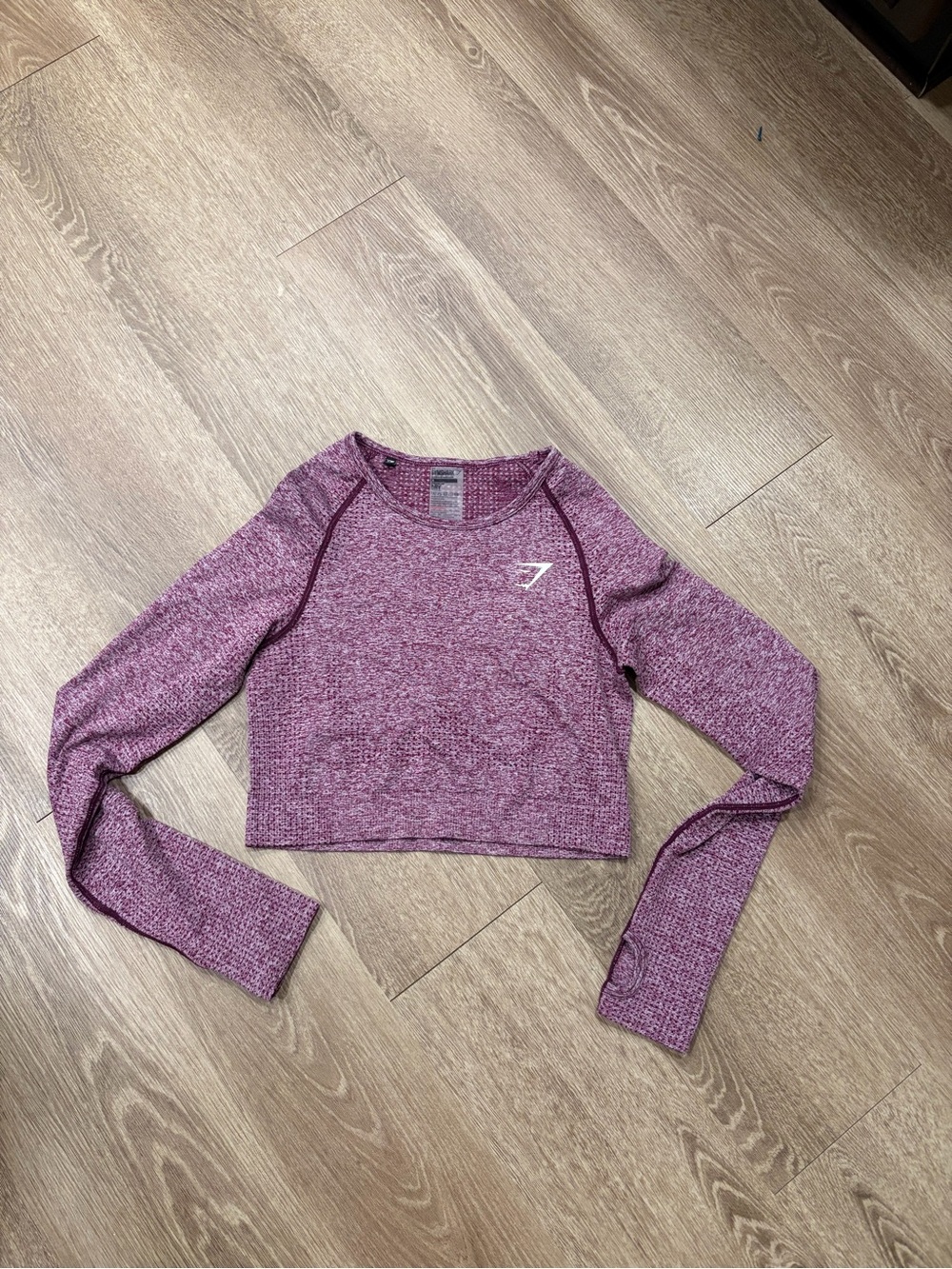 Gymshark Heathered Plum Long Sleeve Crop Top